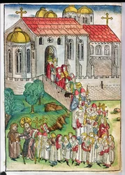 Pilger von Santiago de Compostela und Prozession, 1491